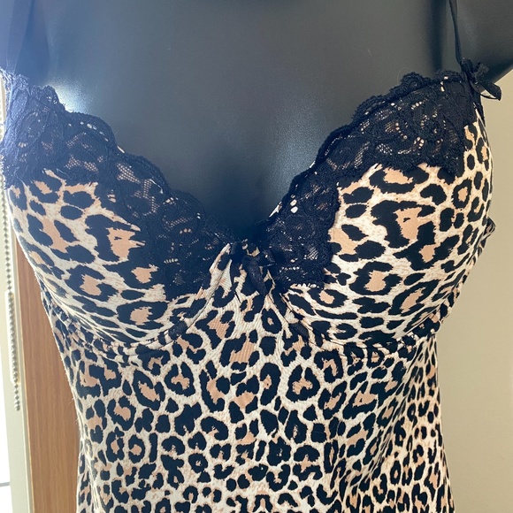 NWOT Sophie b. TAN/BLK Animal Print Chemise, L. *P1031 - Picture 2 of 8